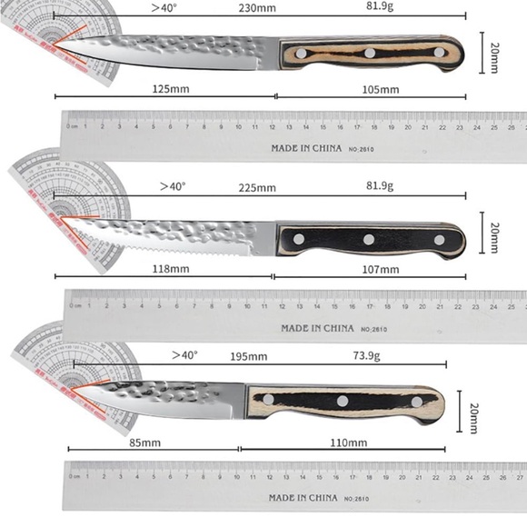 TWEE Hammered 15 PCS Kitchen Knife Block and Sharpener Premium Stainless Steel - Picture 7 of 8